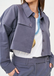Blue long-sleeved jacket