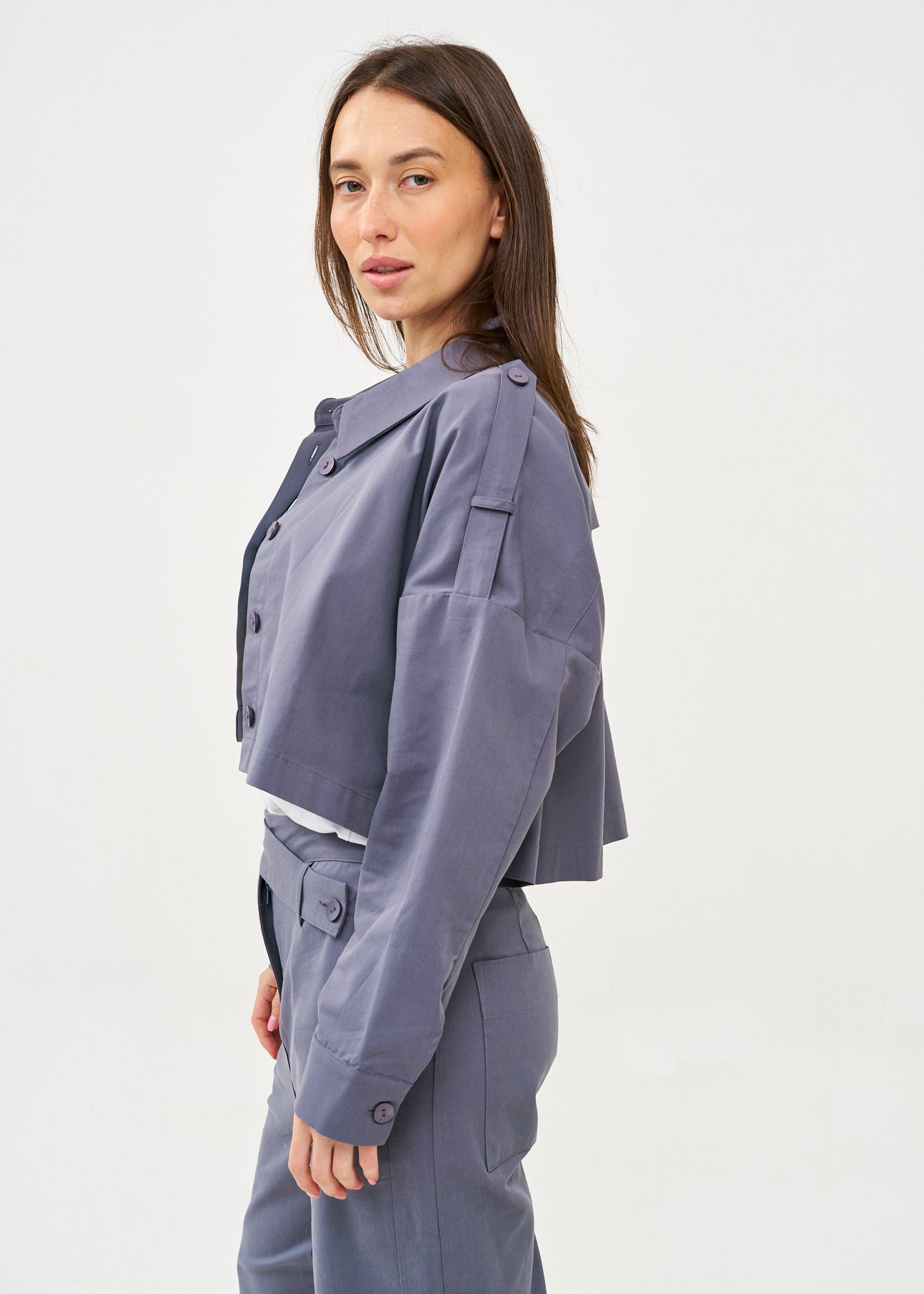 Blue long-sleeved jacket
