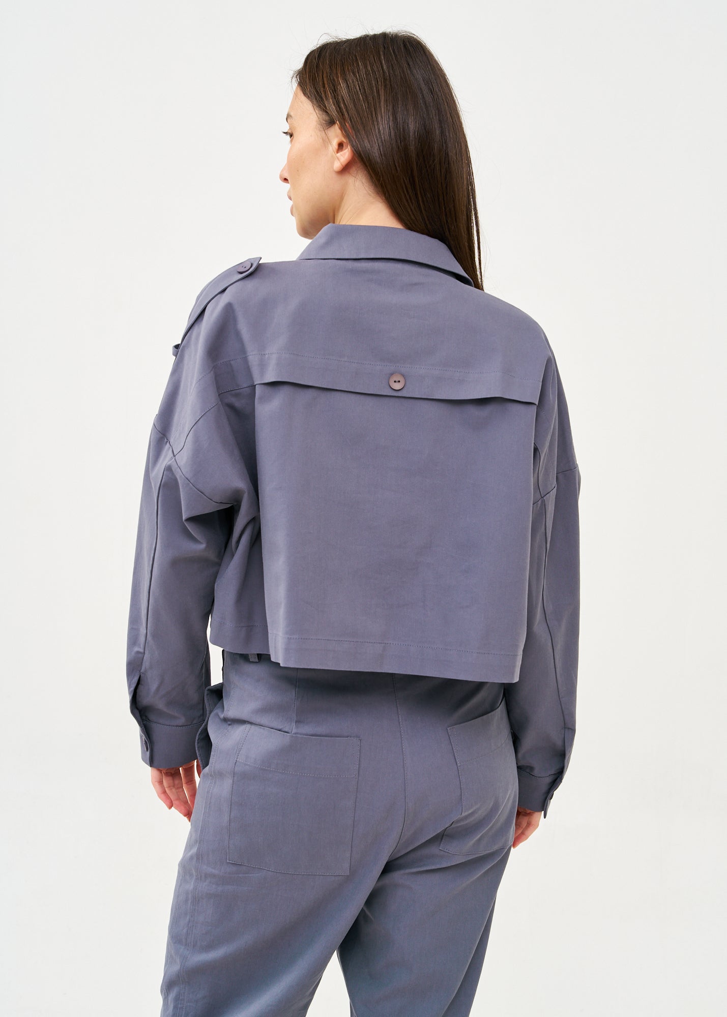 Blue long-sleeved jacket