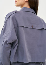 Blue long-sleeved jacket