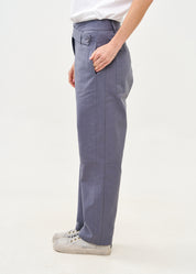 Long pants with diagonal belt blue