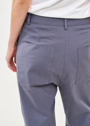 Long pants with diagonal belt blue