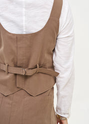 Brown buckled suspender vest
