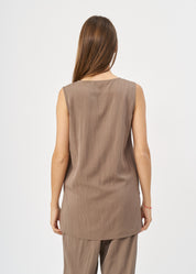 Brown graduated tank top with buttons