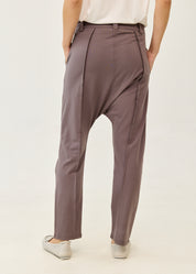 Dark gray pants with button and zipper cut-outs