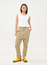 Mustard leather combination high shoes