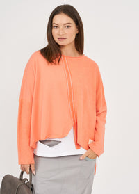 Oversized sweatshirt with orange ribbon combination - 99