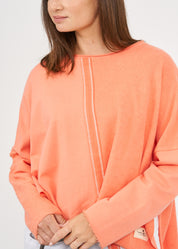 Oversized sweatshirt with orange ribbon combination
