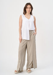 Long pants with front slit, gray