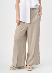 Long pants with front slit, gray