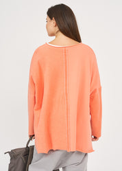 Oversized sweatshirt with orange ribbon combination