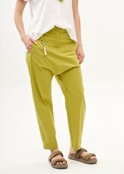 Baggy pants with green Miya ribbon