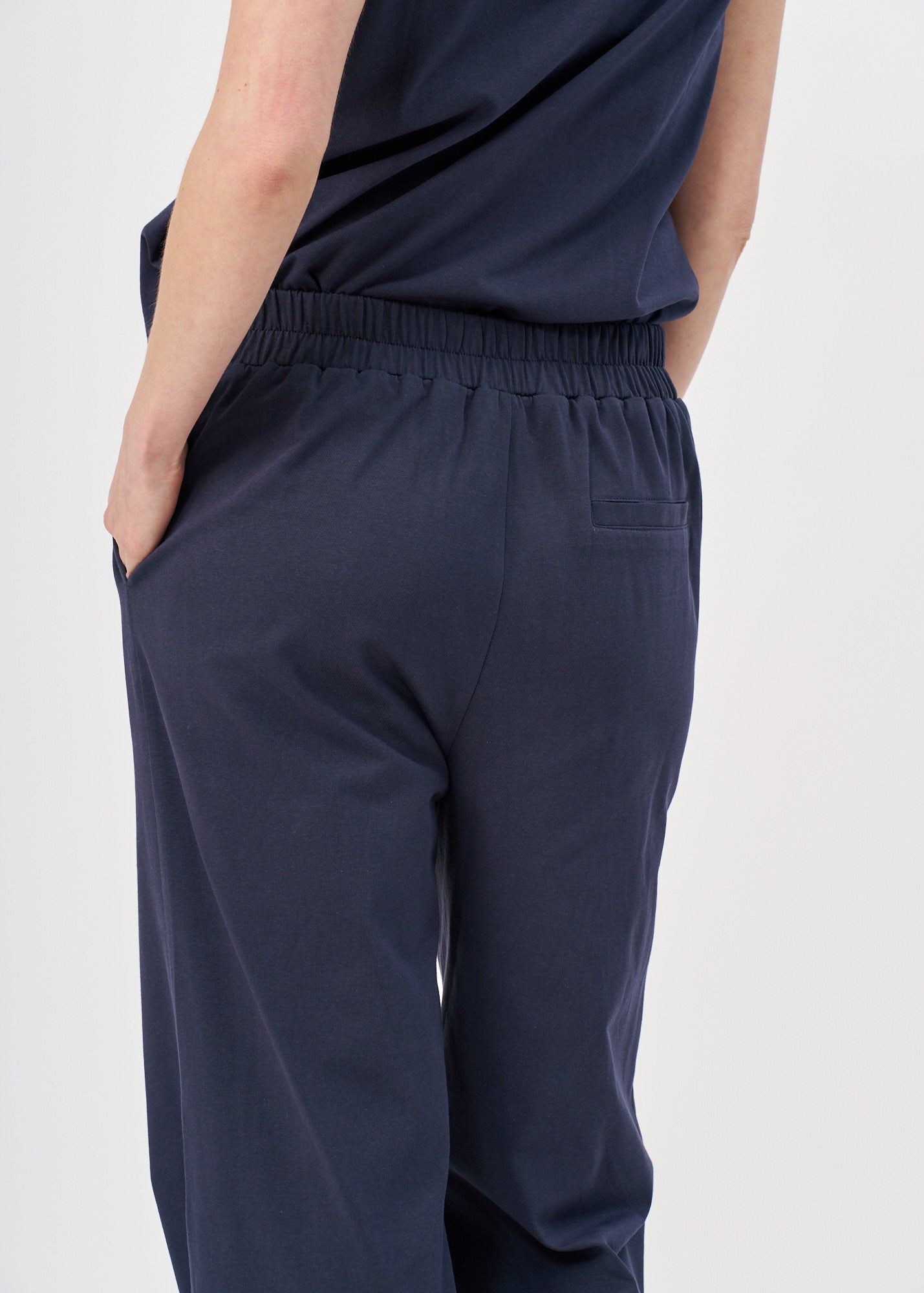 Classic straight leg blue jersey pants