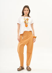 Baggy pants with orange Miya ribbon