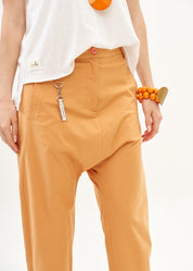 Baggy pants with orange Miya ribbon