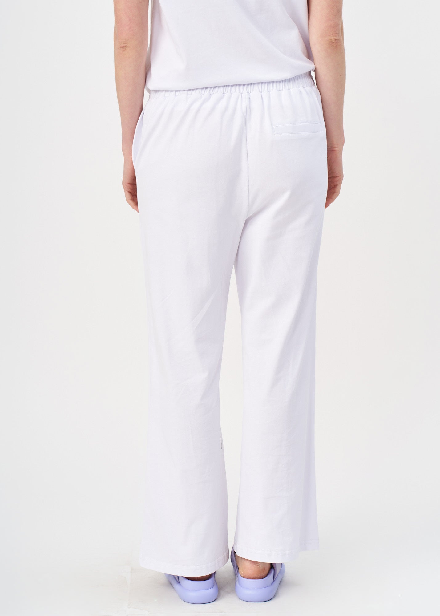 Classic straight leg trousers in white jersey