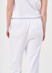 Classic straight leg trousers in white jersey