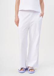 Classic straight leg trousers in white jersey