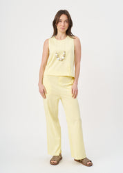 Classic straight leg trousers in yellow jersey