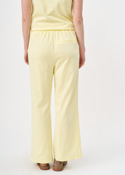 Classic straight leg trousers in yellow jersey
