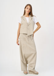 Stone Asymmetrical Extension Vest 