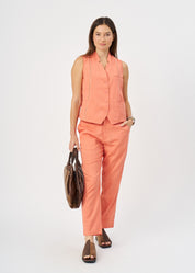 Long pants with orange ladder ribbon combination