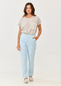 Classic blue trousers with zipper and button - 00