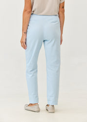 Classic blue trousers with zipper and button