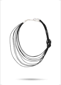Leather cord chain with black side knot - 99