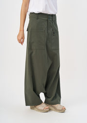 Brown square pocket skirt-like pants