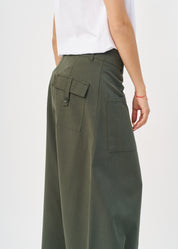 Brown square pocket skirt-like pants
