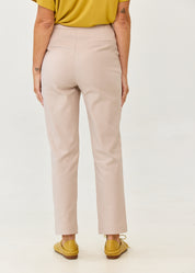 Classic trousers with zip and button, stone