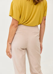 Classic trousers with zip and button, stone