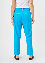 Long pants with blue ladder ribbon combination