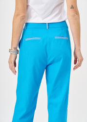 Long pants with blue ladder ribbon combination