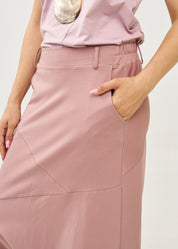Pink pleated skirt with pocket
