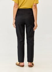 Classic trousers, zip and button, black
