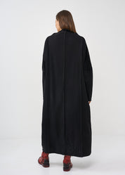 Black vertical stitching sleeve dress