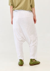 Cotton baggy pants with white ribbon combination