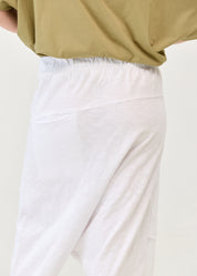 Cotton baggy pants with white ribbon combination