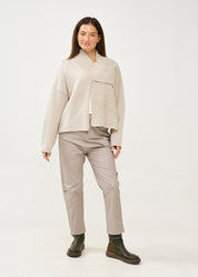 Light gray knit top with zipper