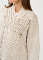 Light gray knit top with zipper