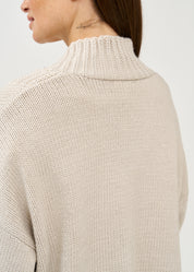Light gray knit top with zipper