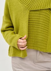 Green zippered knit top
