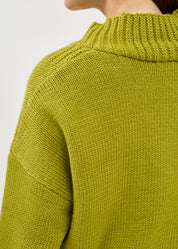 Green zippered knit top