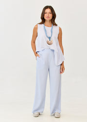 מכנסיים רגל ישרה קלאסיים כחול בהיר