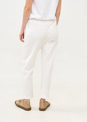 Pants seam in the middle and a white patch