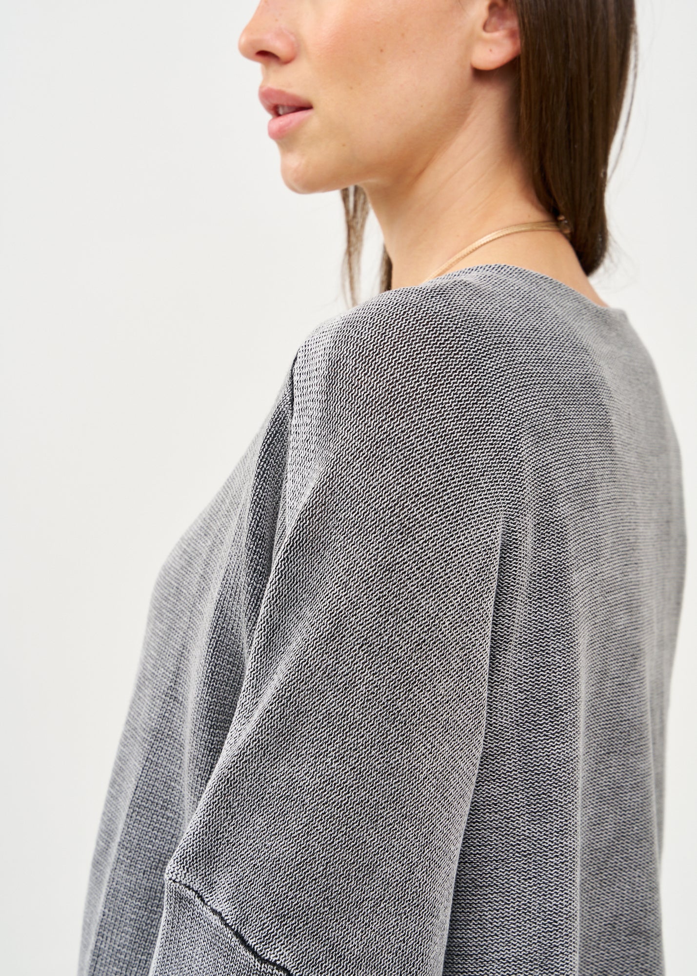 Black and white oversized batwing knit