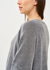 Black and white oversized batwing knit