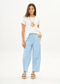 Light blue boy pants with front cargo pockets - 00